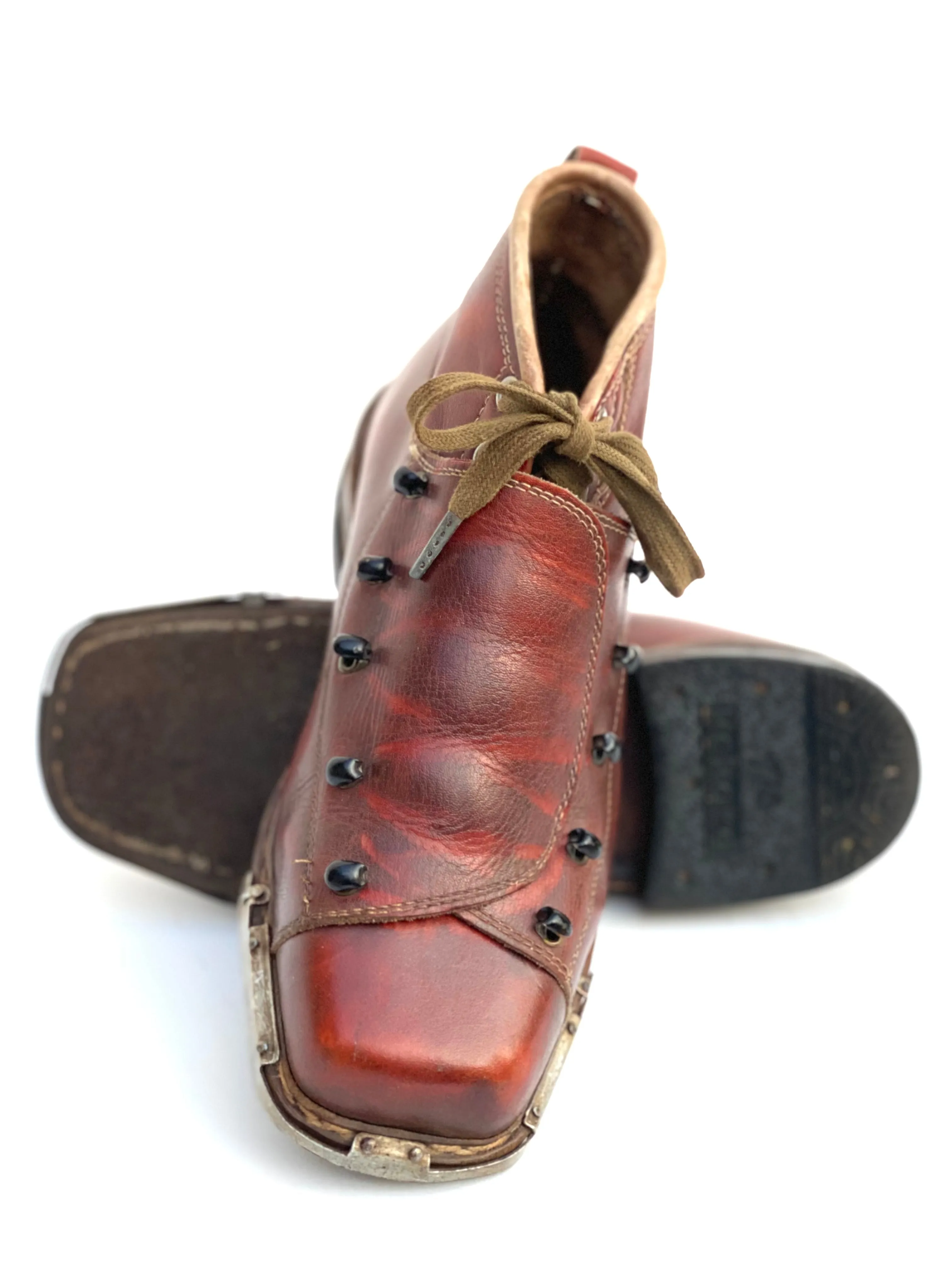 Vintage Leather Ski Boots