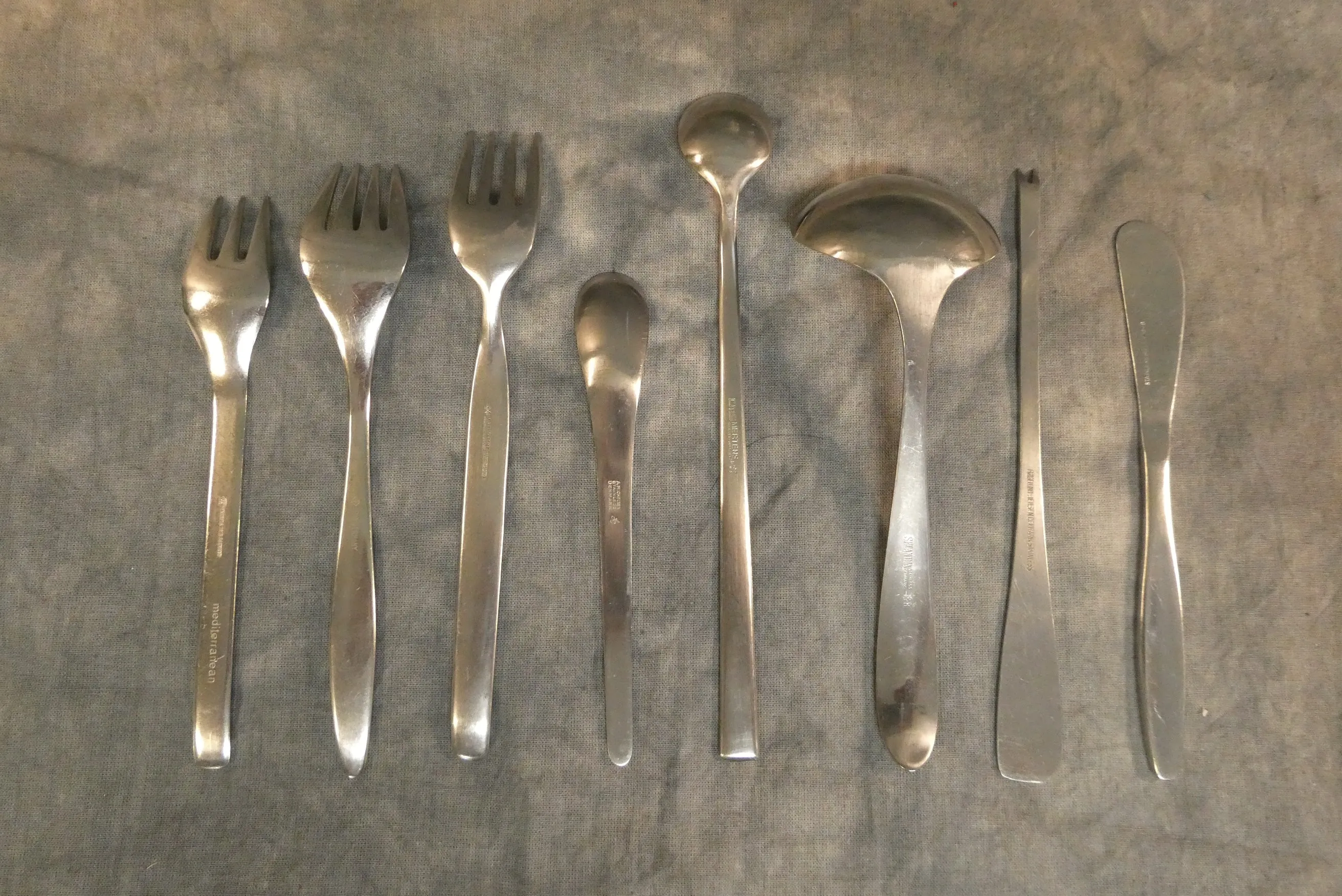 Vintage MCM Stainless Serving Utensils - Set of 8