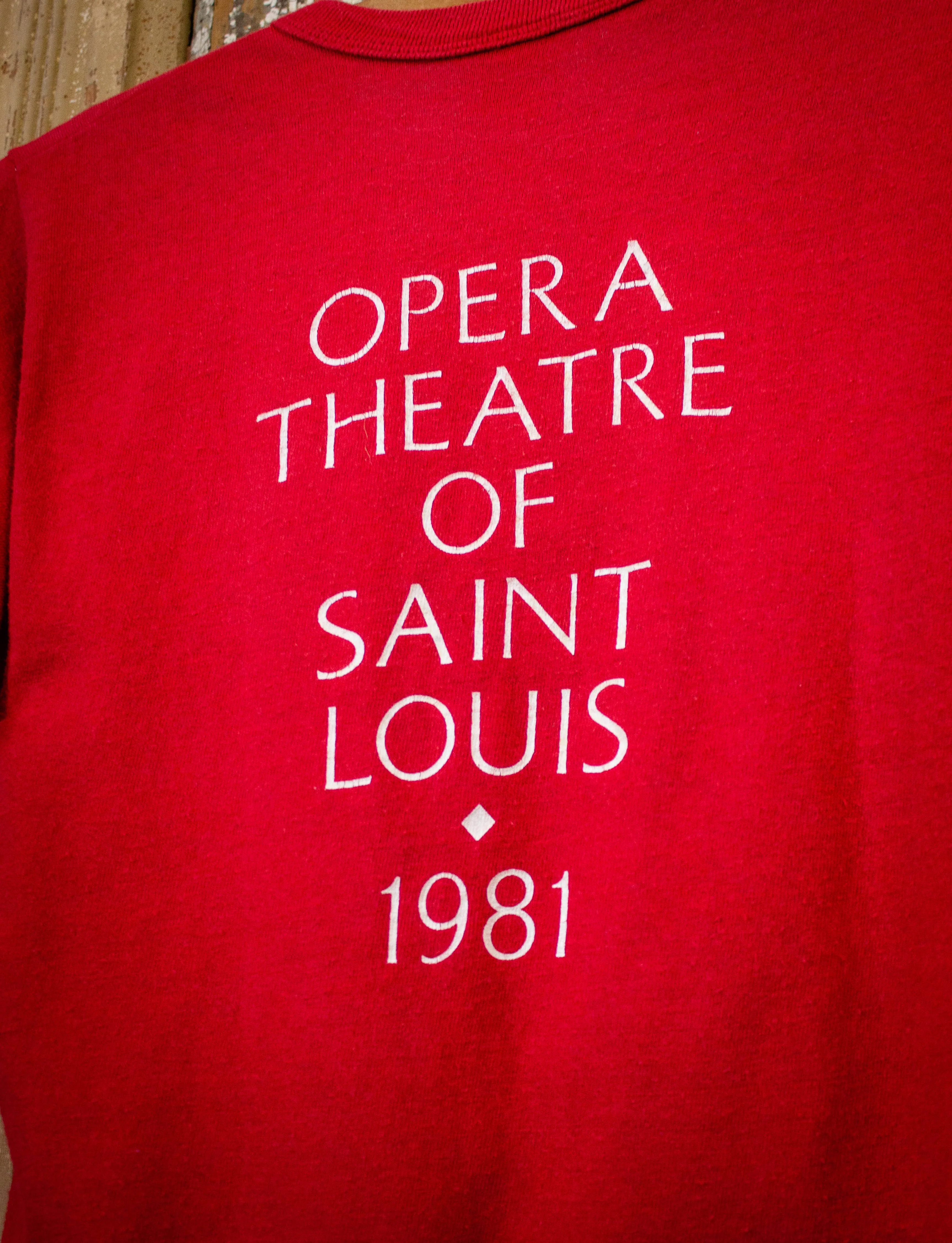 Vintage Opera Theatre of Saint Louis Graphic T Shirt 1981 Red XS