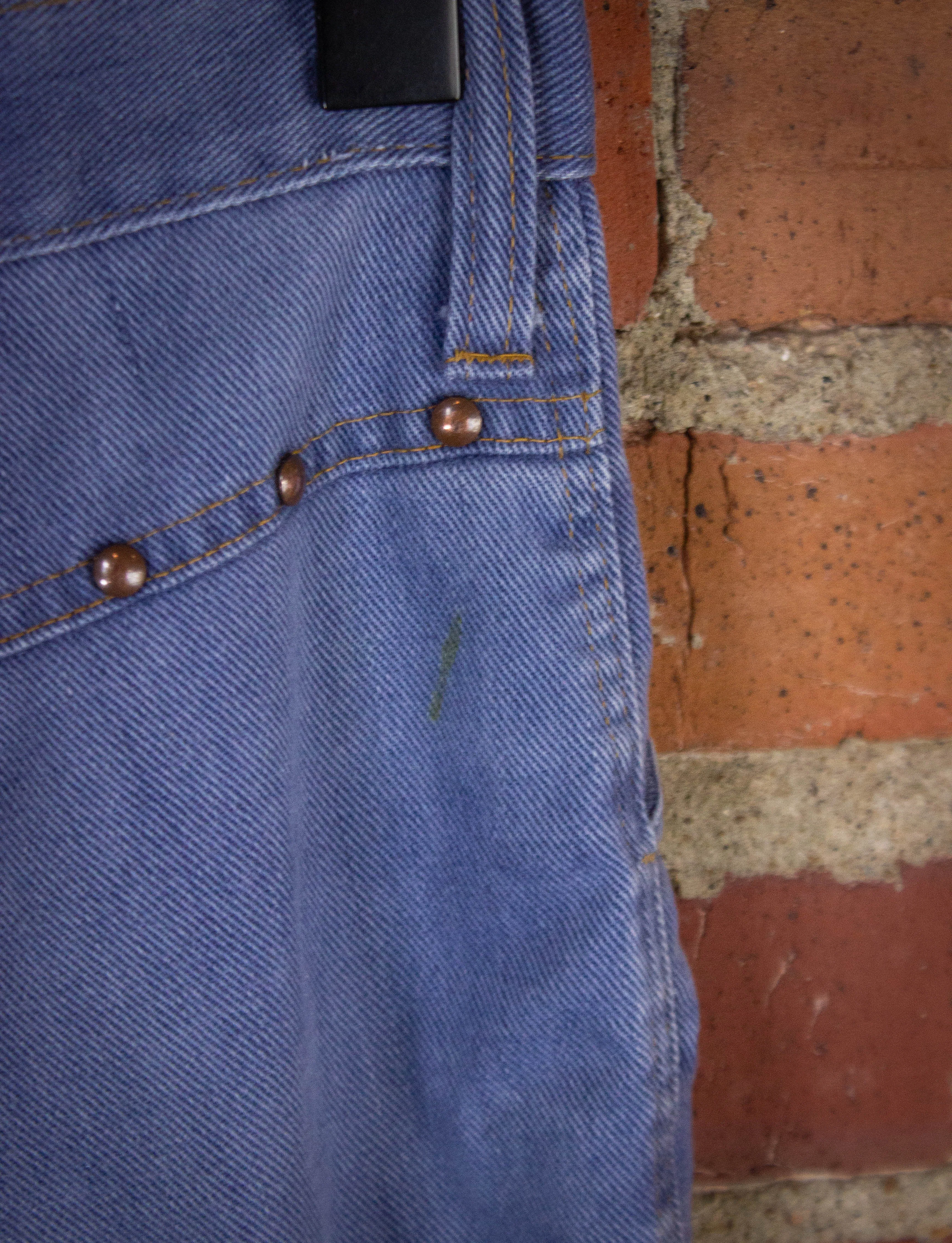 Vintage Studded Bell Bottom Denim Jeans 70s Light Wash 24x30