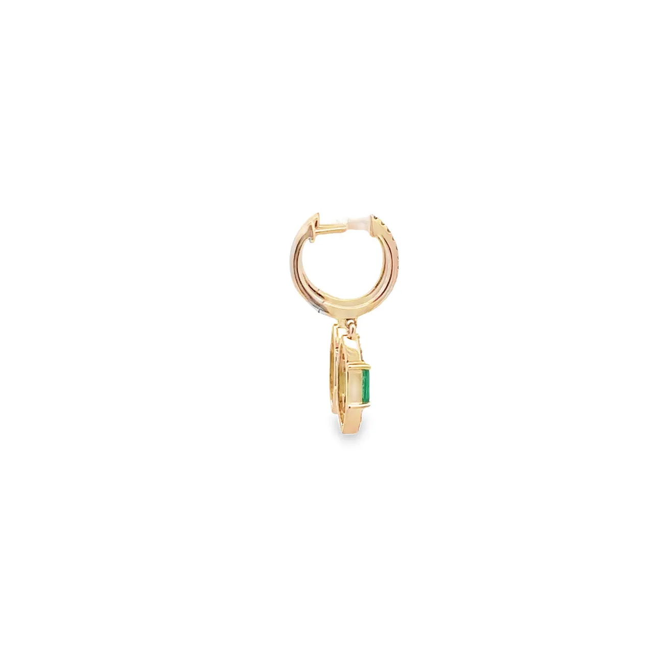 WD1310 14kt Gold Emerald and Diamond Drop Earrings