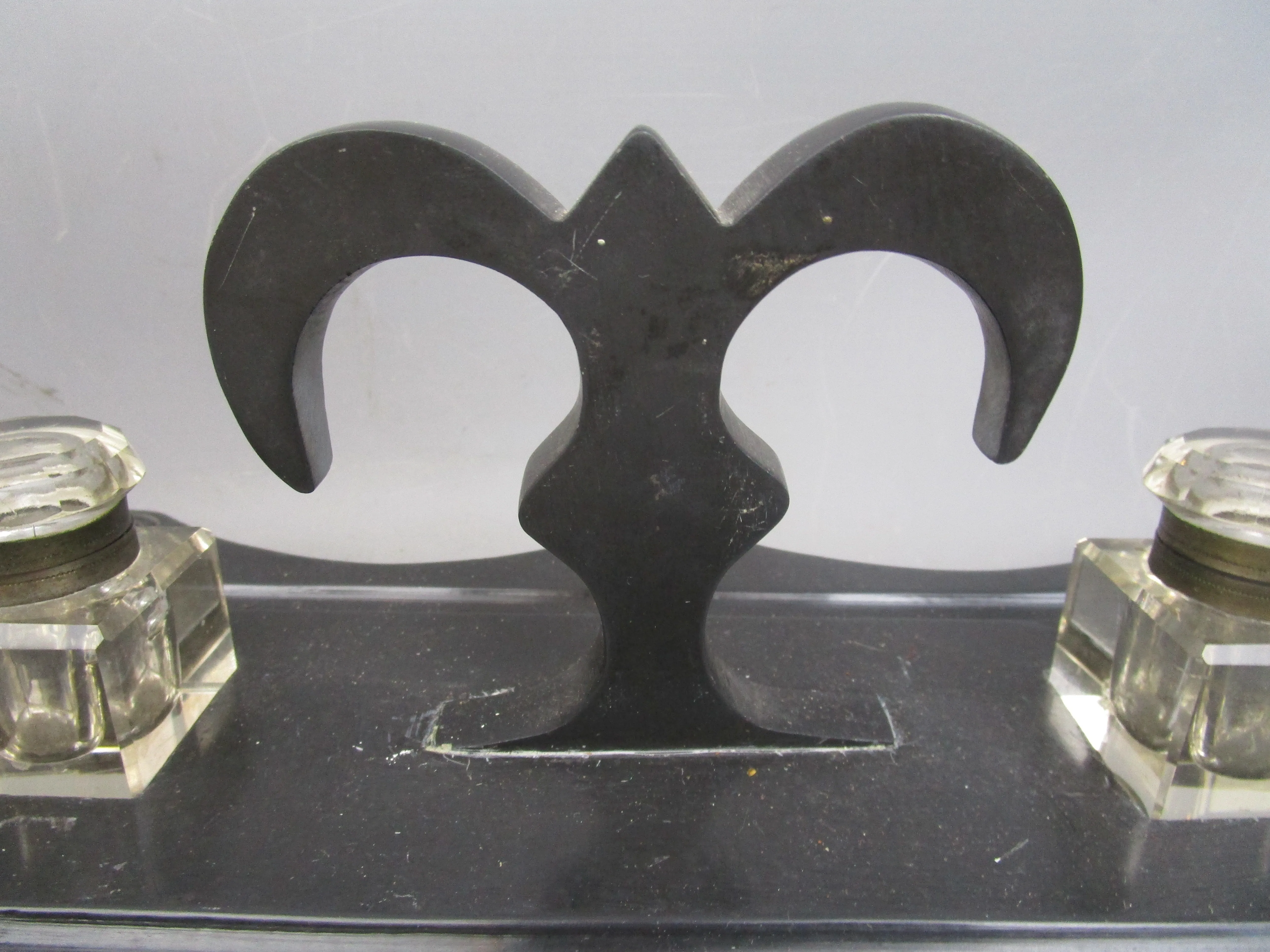 Welsh Slate Inkwell Vintage Mid Century c1950