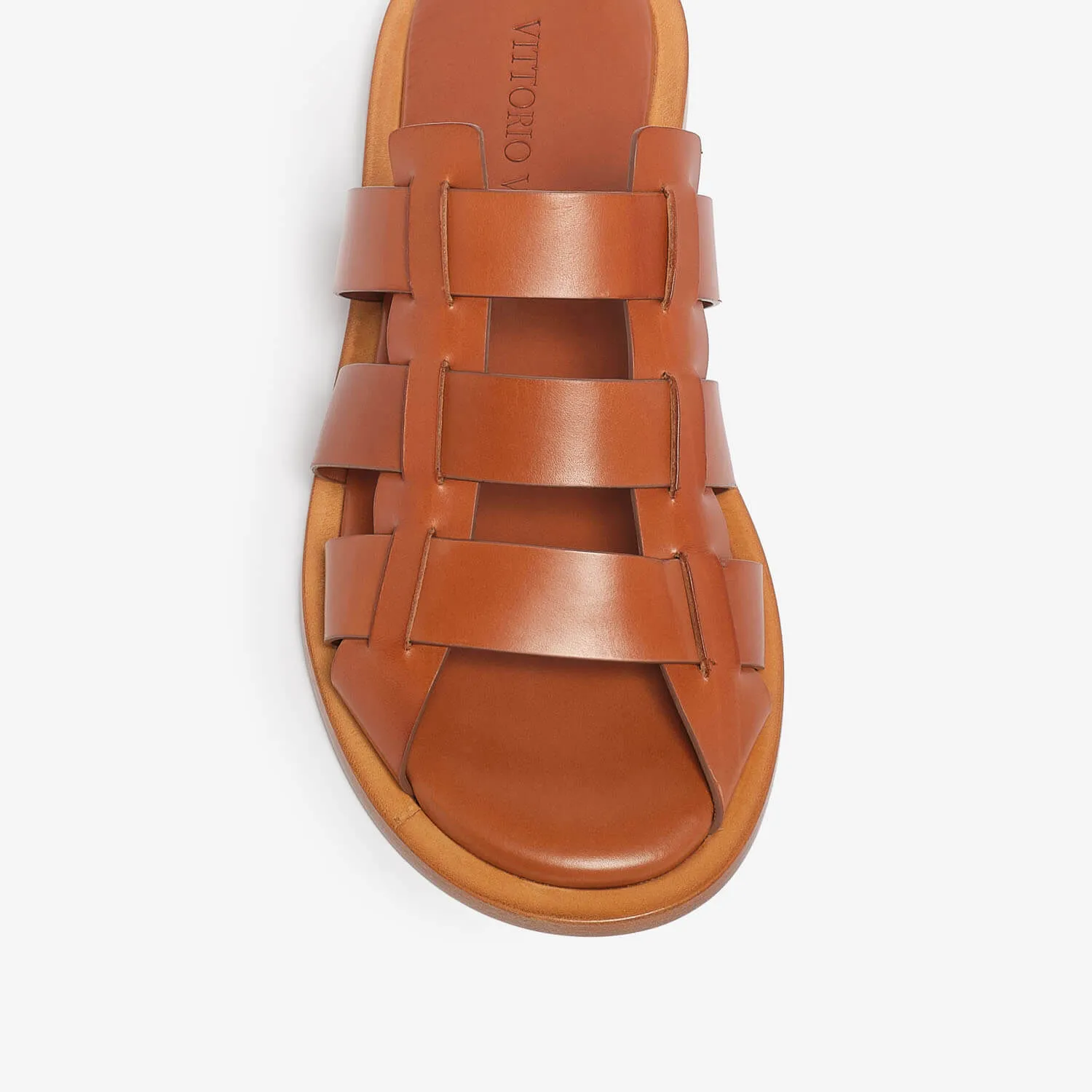 Women's leather slider sandal