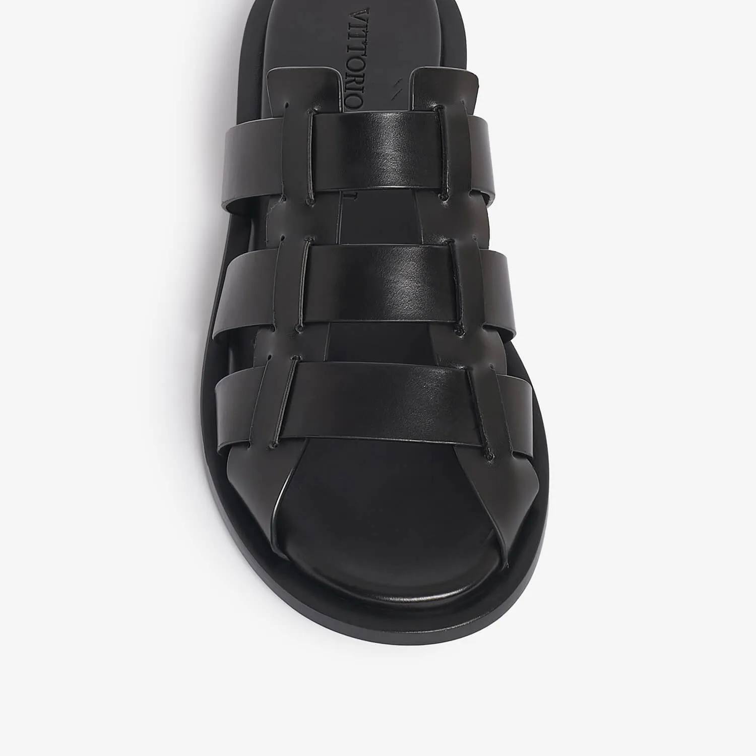 Women's leather slider sandal