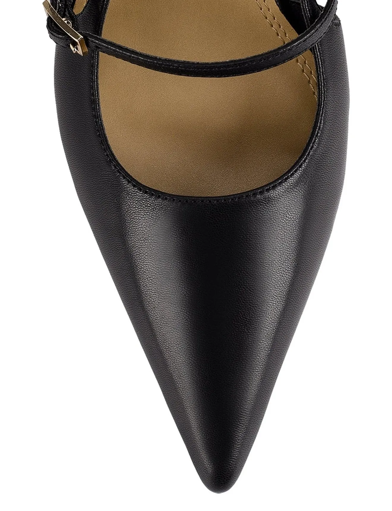 York Slingback Heel - Black Leather